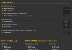 Vray AA采样和DMC采样关系计算器